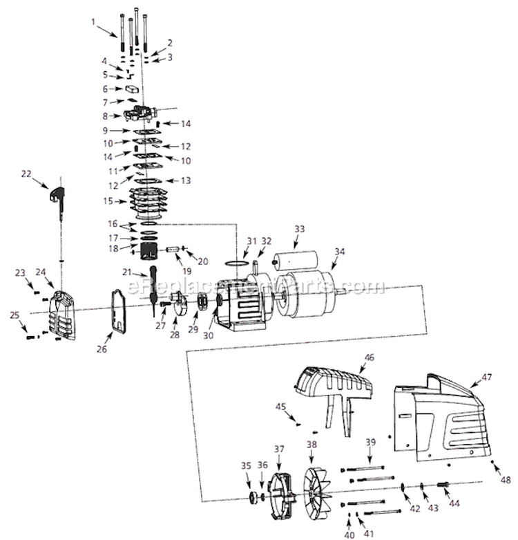 Page B Diagram and Parts List for HX500100 2004 Campbell Hausfeld Compressor